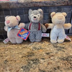 Vintage Mary Meyer Tippy Toes Three Pigs Wolf Fairytale Puppet Plush Soft Toy